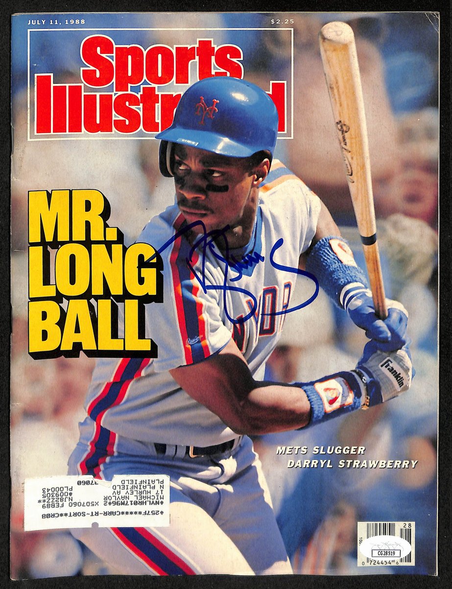 Darryl Strawberry NY Mets Signed 1988 Sports Illustrated w/Label JSA 197883