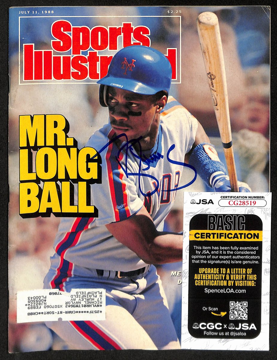 Darryl Strawberry NY Mets Signed 1988 Sports Illustrated w/Label JSA 197883