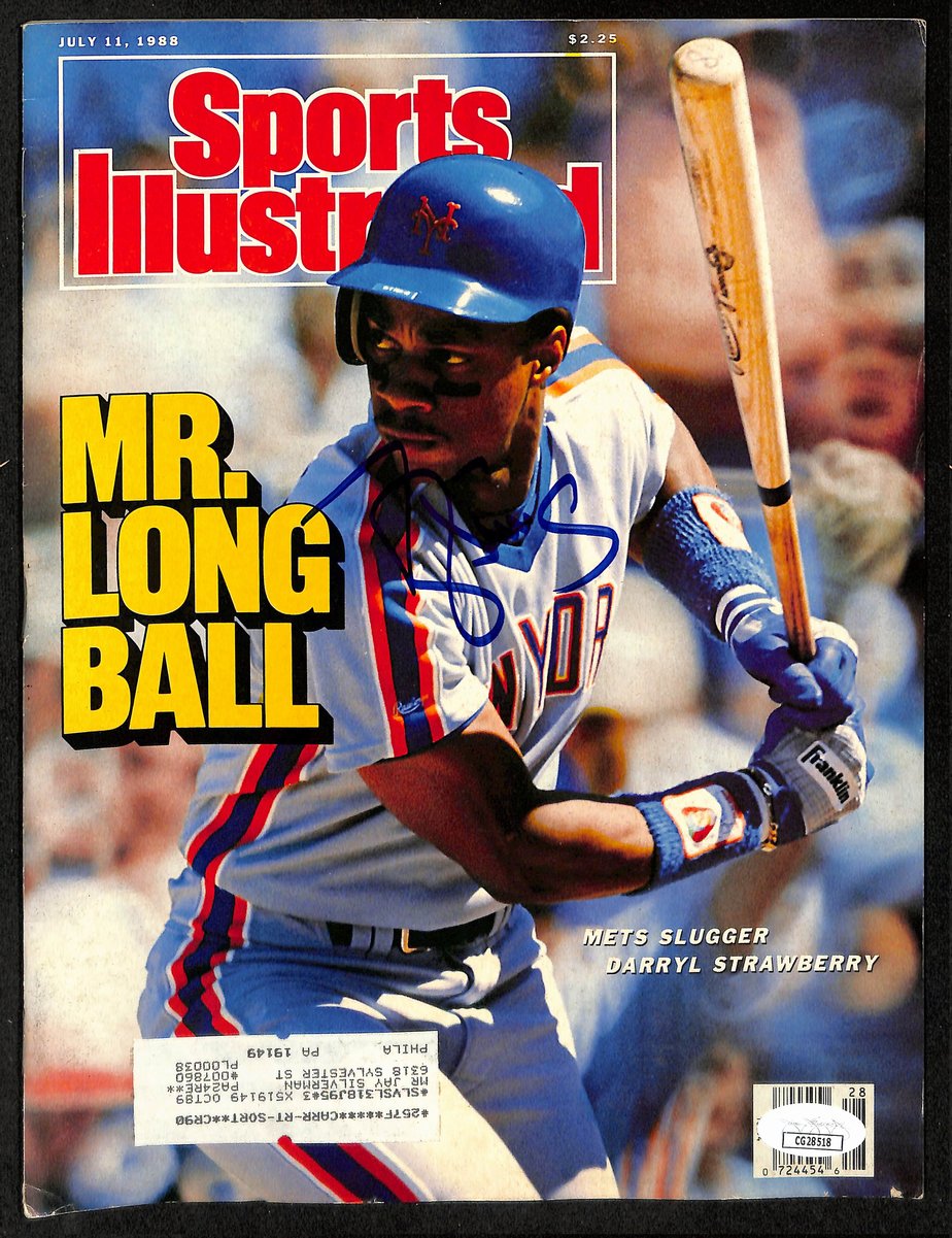 Darryl Strawberry NY Mets Signed 1988 Sports Illustrated w/Label JSA 197884