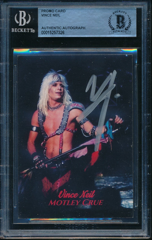 Vince Neil Motley Crew Signed/Autographed Promo Card BAS/Beckett 198655