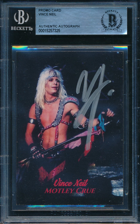 Vince Neil Motley Crew Signed/Autographed Promo Card BAS/Beckett 198657