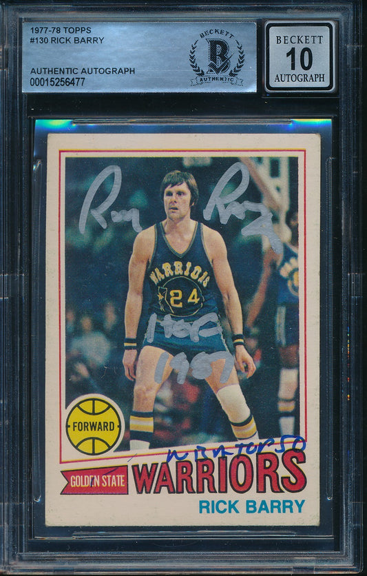 Rick Barry HOF Signed/Autographed 1977-78 Topps Card #130 BAS/Beckett 198661