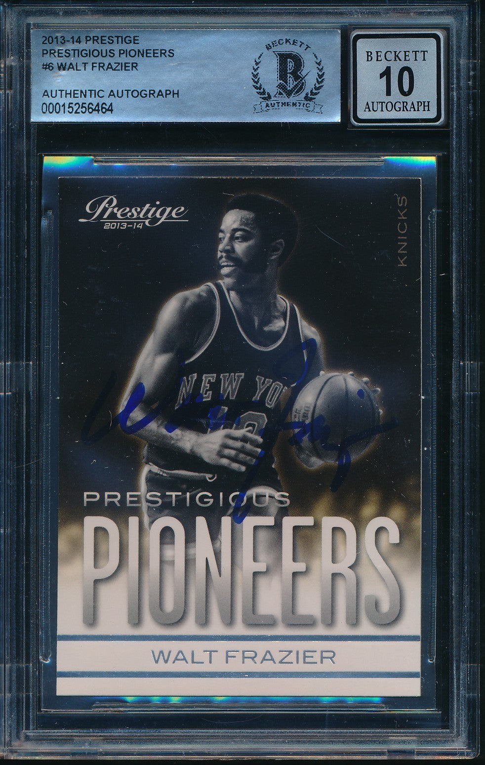 Walt Frazier HOF Signed/Auto 2013-14 Panini Prestige Card #6 BAS/Beckett 198673