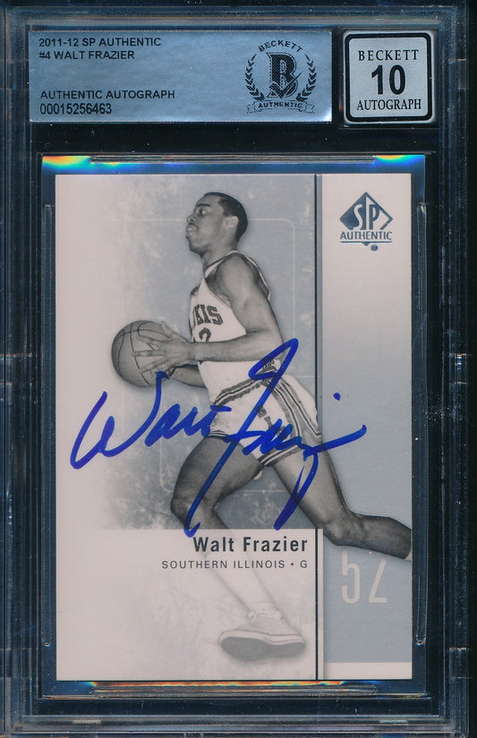 Walt Frazier HOF Signed/Auto 2011-12 Upper Deck SP Authentic Card #4 BAS 198674