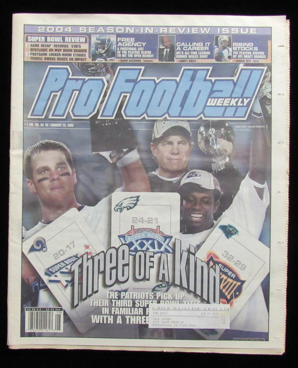 February 28, 2005 Pro Football Weekly Newspaper Tom Brady on Cover 198240