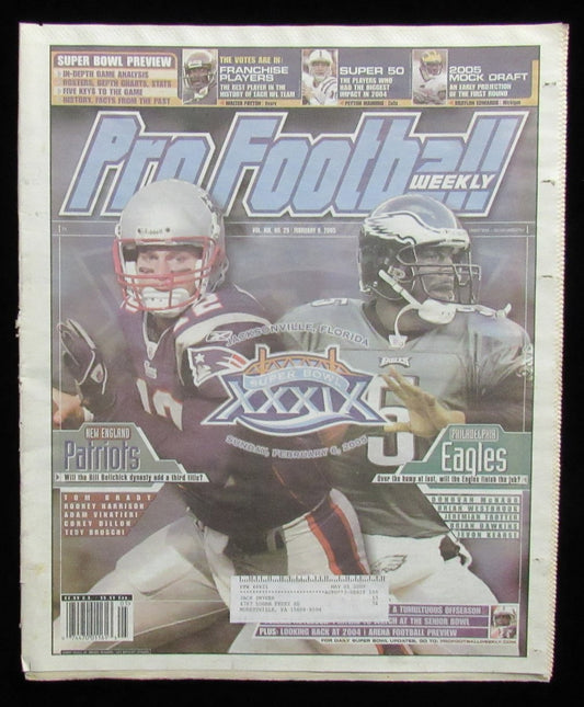 February 9, 2005 Pro Football Weekly Newspaper Tom Brady Donovan McNabb 198239