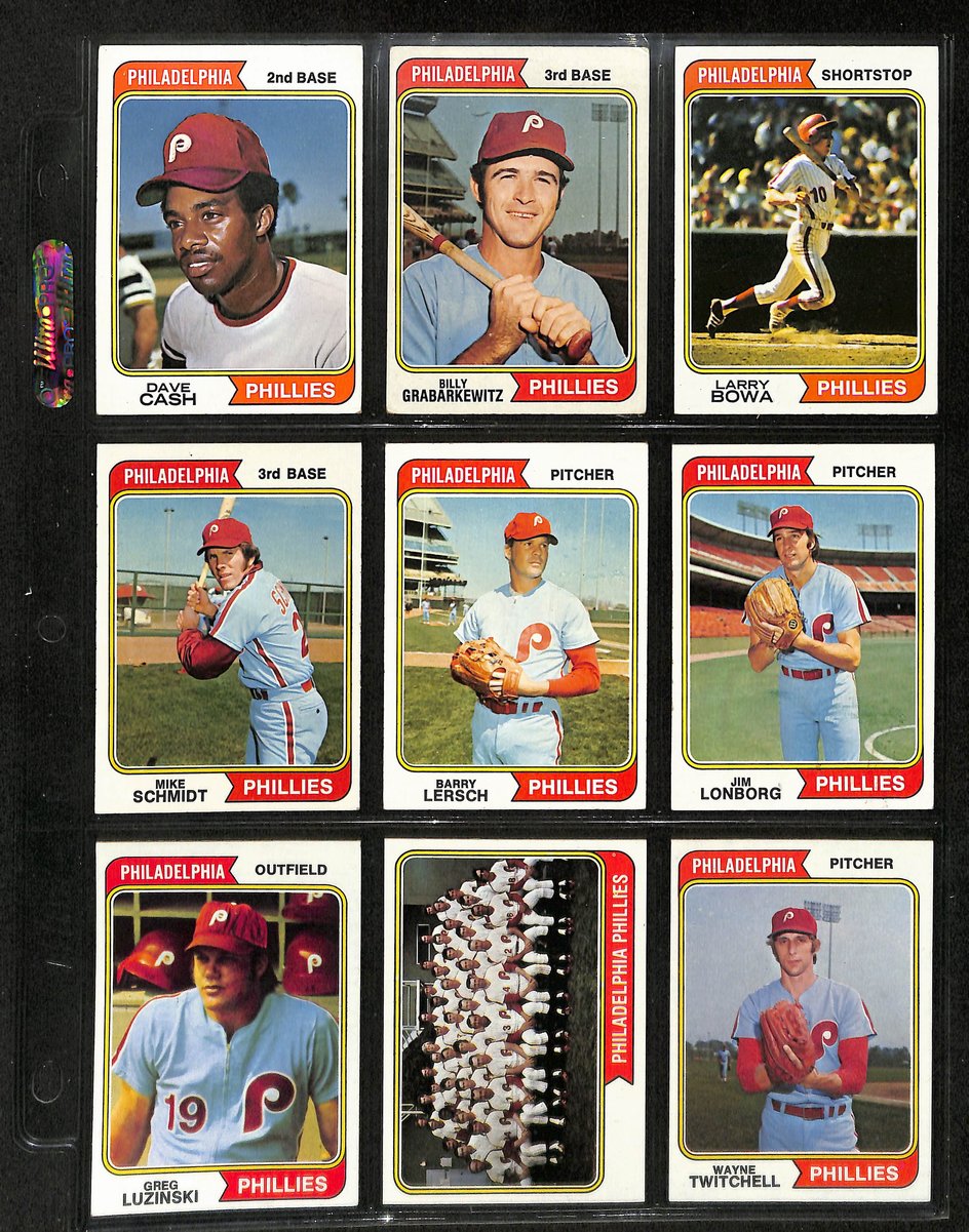 1974 Topps Baseball Card Complete Phillies Team Set w/Traded (33 cards) 197727