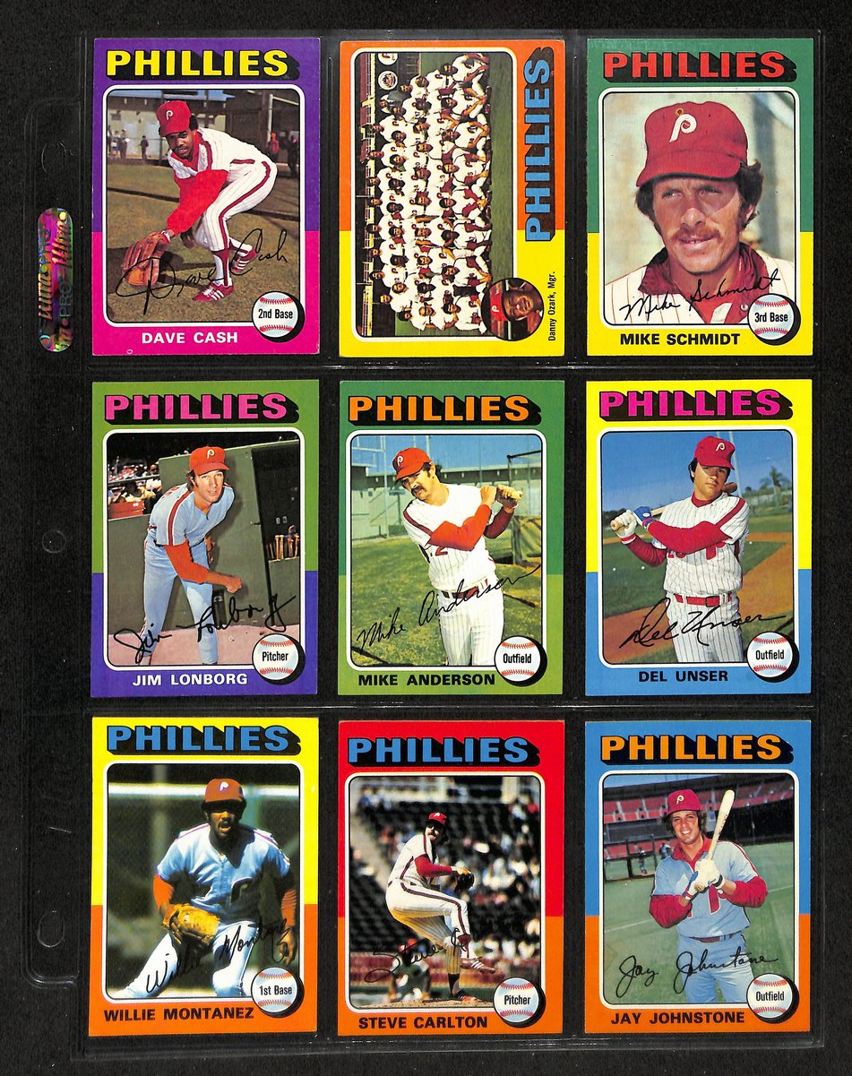 1975 Topps Baseball Card Complete Phillies Team Set (27 cards) 197728
