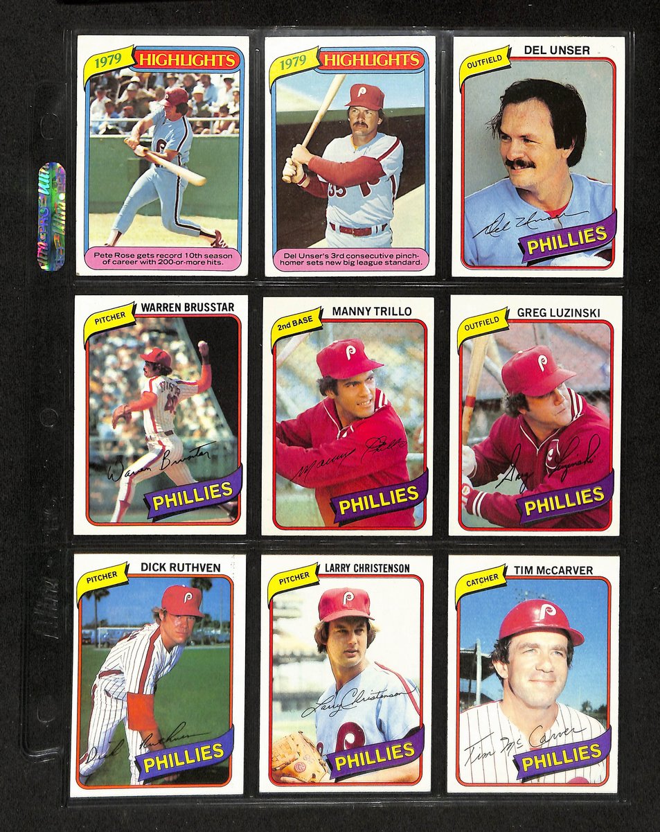 Lot of (47) 1980 Misc Phillies Baseball Cards TOPPS/Stickers/Burger King 197734