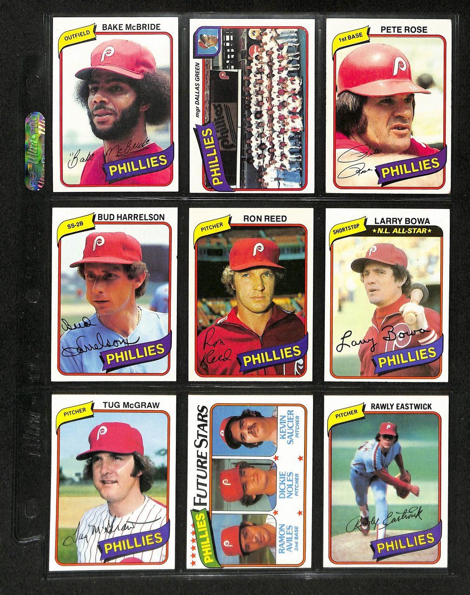 Lot of (47) 1980 Misc Phillies Baseball Cards TOPPS/Stickers/Burger King 197734