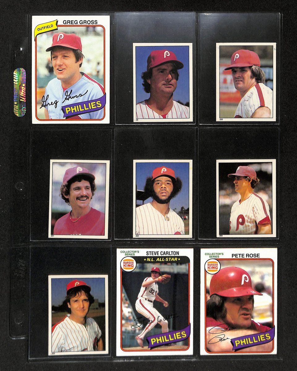 Lot of (47) 1980 Misc Phillies Baseball Cards TOPPS/Stickers/Burger King 197734