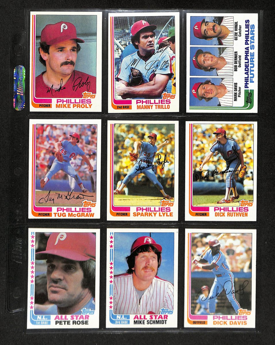 Lot of (49) 1982 Miscellaneous Phillies Baseball Cards TOPPS/Stickers 197738