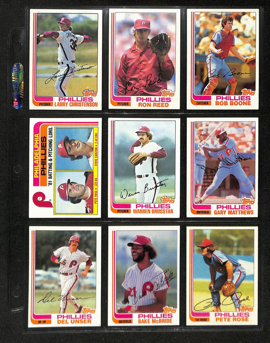 Lot of (49) 1982 Miscellaneous Phillies Baseball Cards TOPPS/Stickers 197738