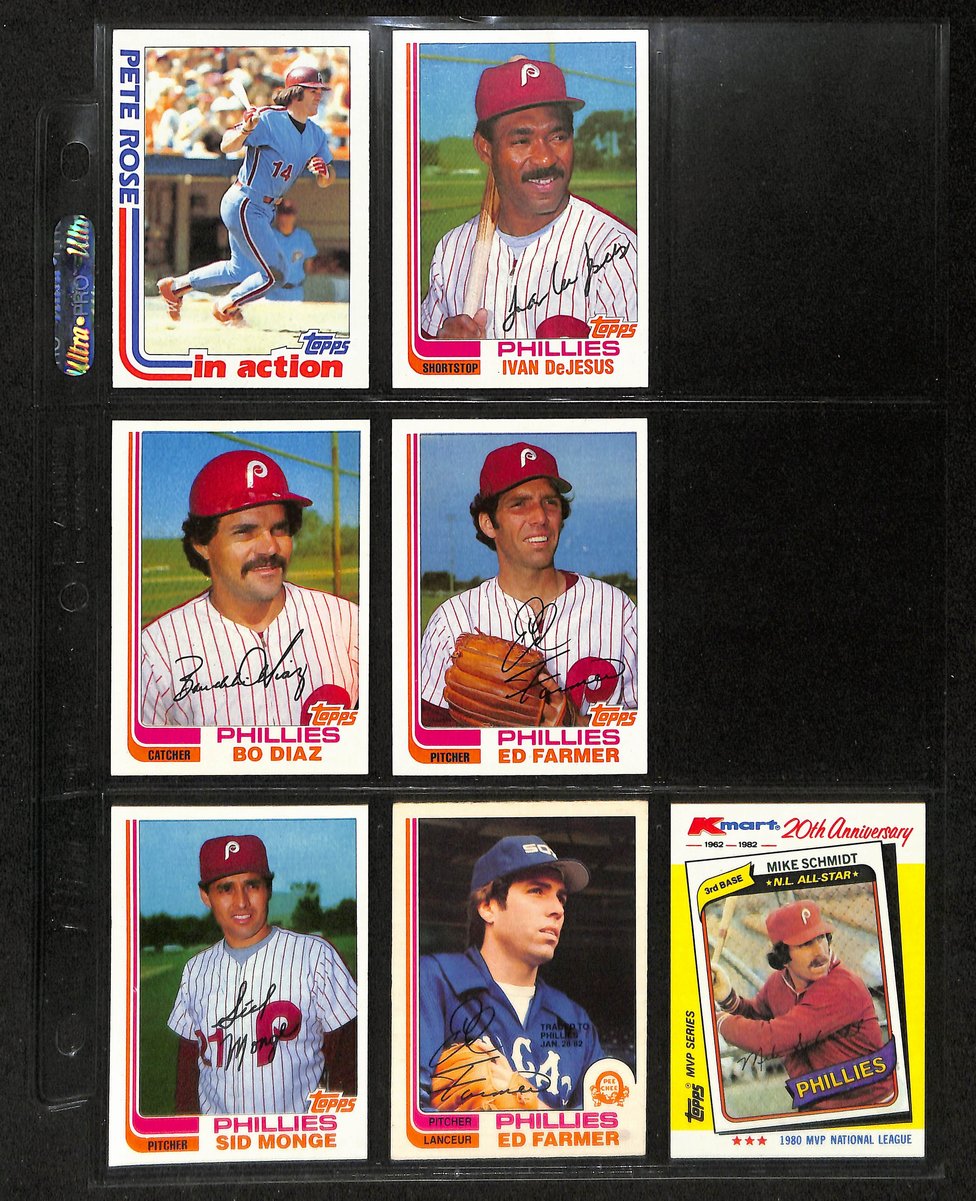 Lot of (49) 1982 Miscellaneous Phillies Baseball Cards TOPPS/Stickers 197738