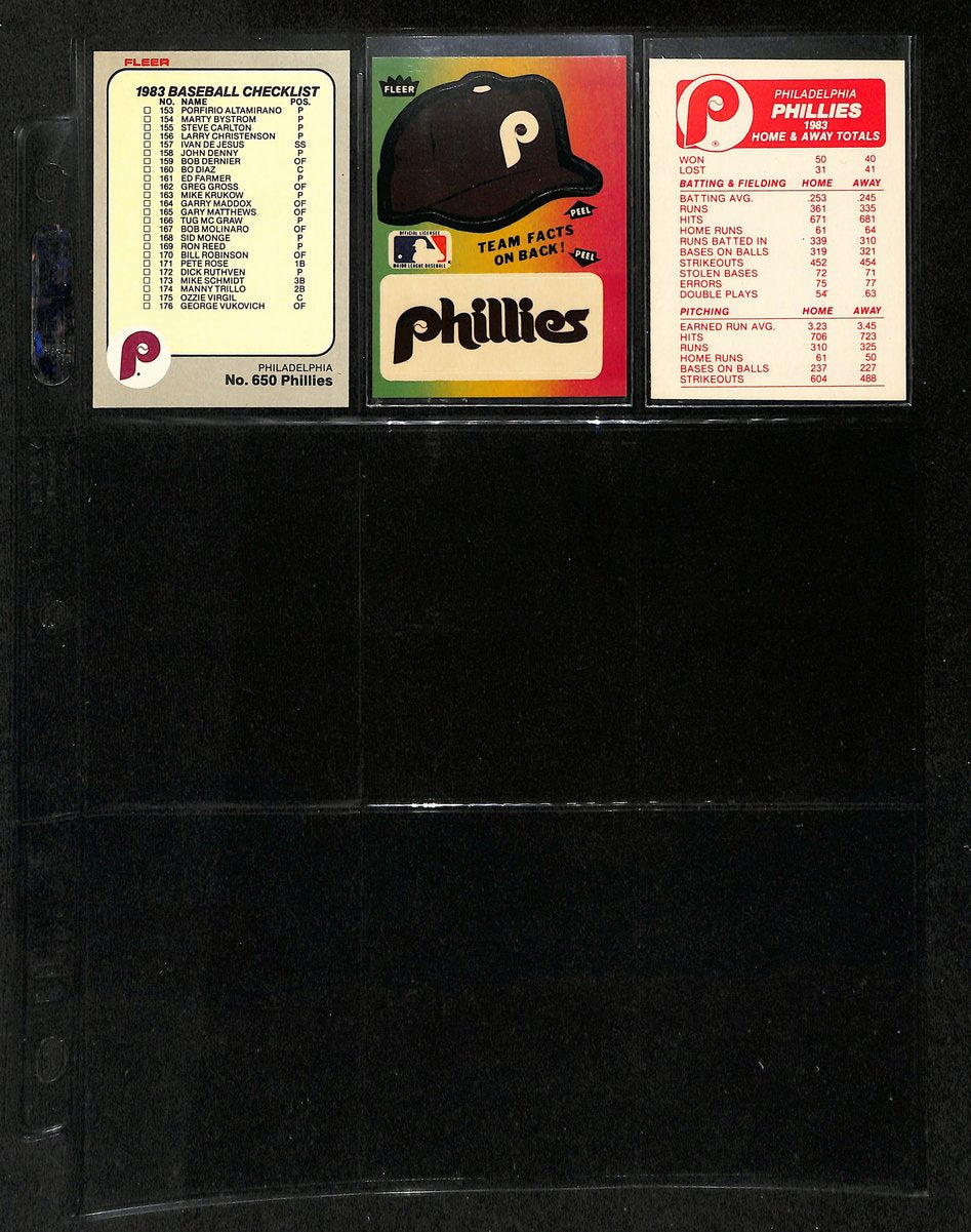 Lot of (57) 1983 Miscellaneous Phillies Baseball Cards Donruss/Fleer 197739