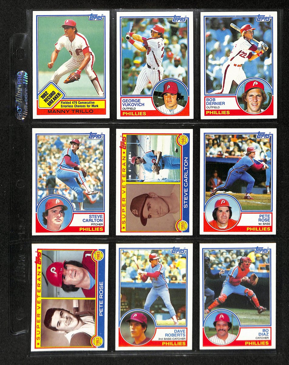 Lot of (49) 1983 Miscellaneous Phillies Baseball Cards TOPPS/Traded 197740