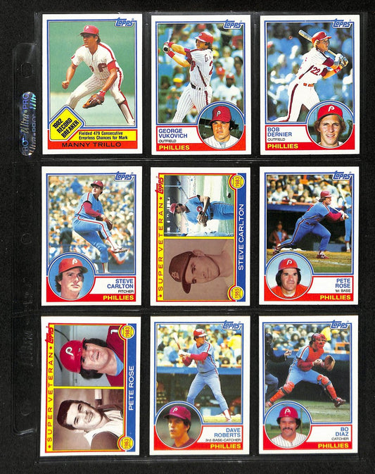 Lot of (49) 1983 Miscellaneous Phillies Baseball Cards TOPPS/Traded 197740