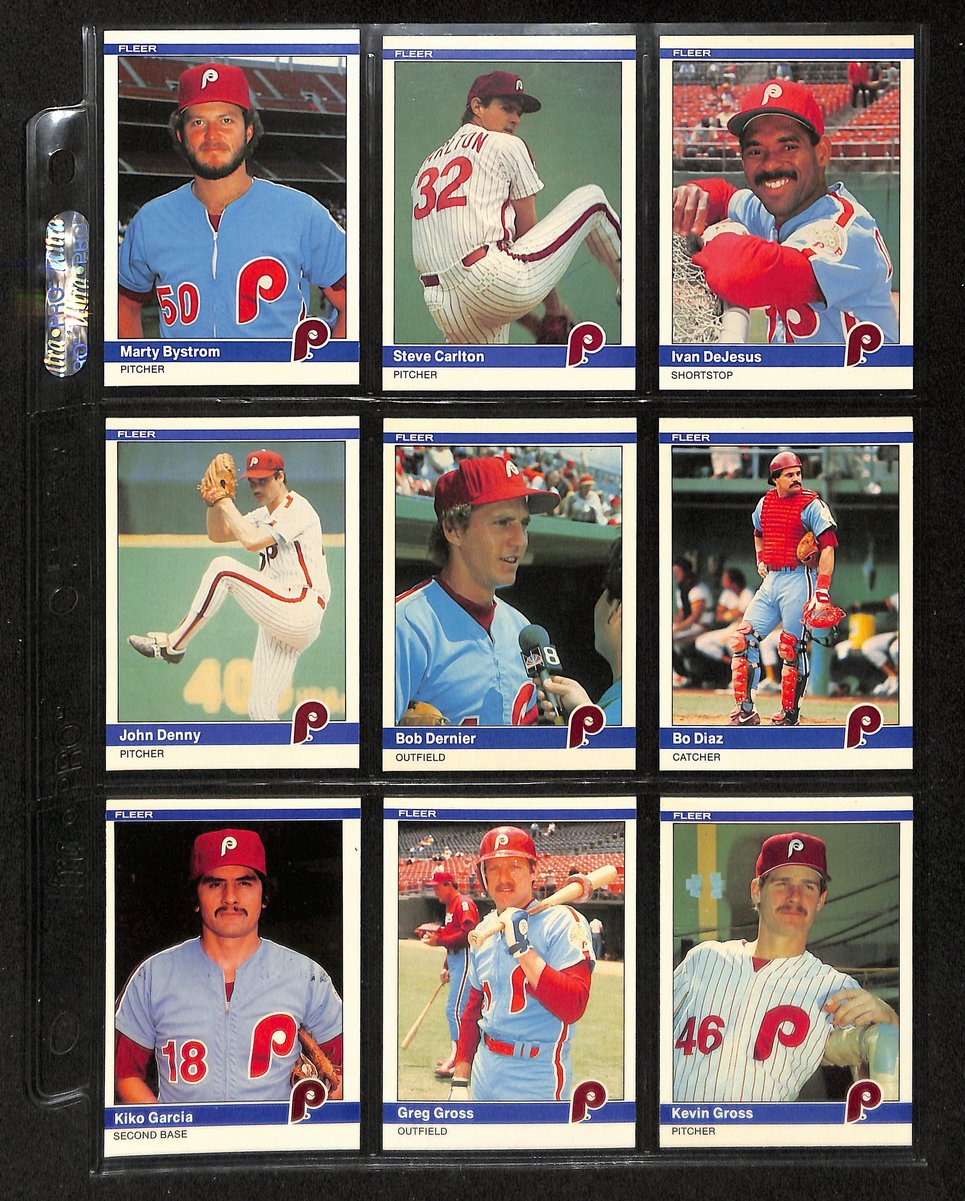 Lot of (35) 1984 Miscellaneous Phillies Baseball Cards Fleer 197742