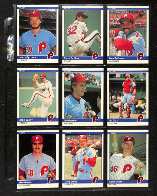 Lot of (35) 1984 Miscellaneous Phillies Baseball Cards Fleer 197742