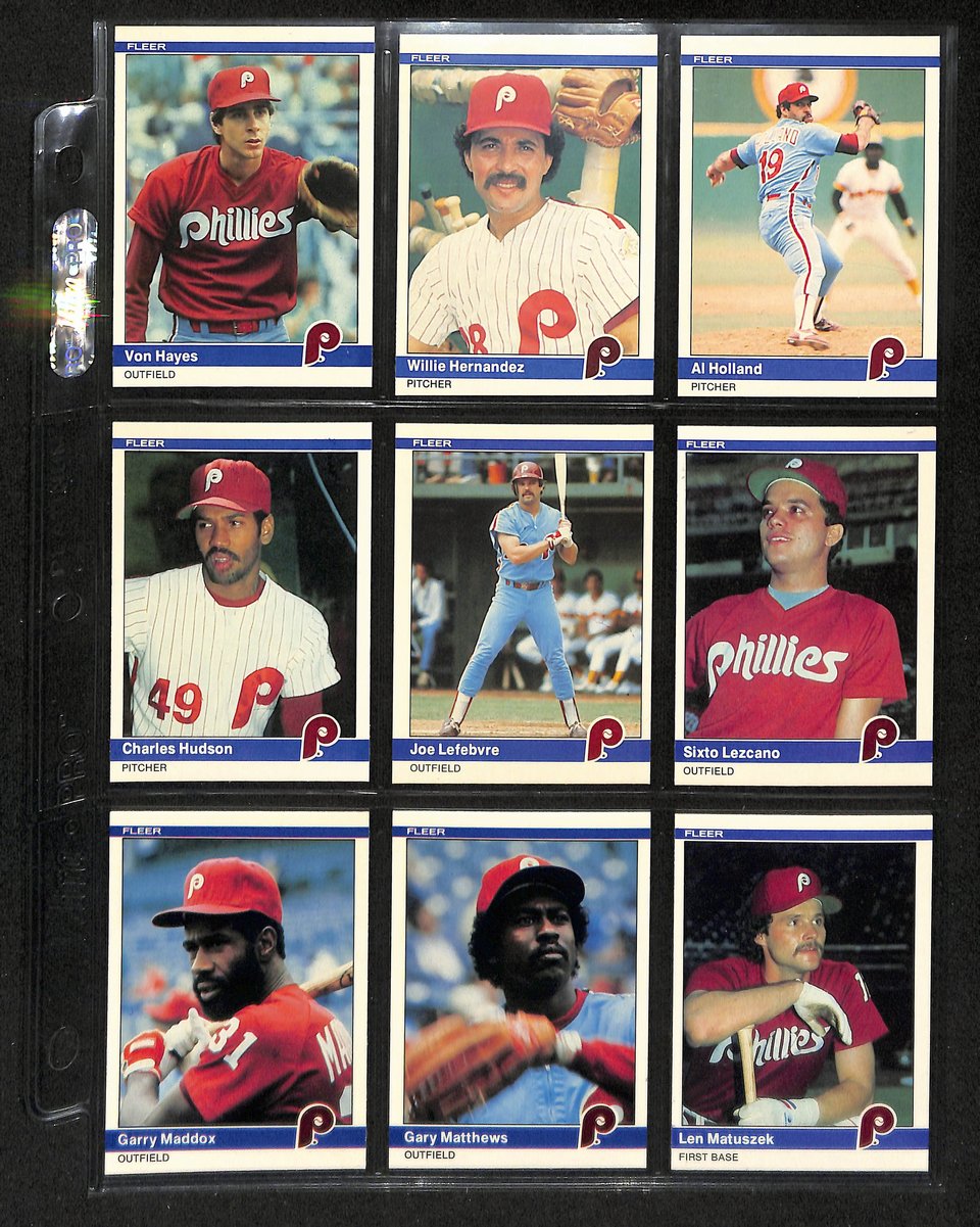 Lot of (35) 1984 Miscellaneous Phillies Baseball Cards Fleer 197742