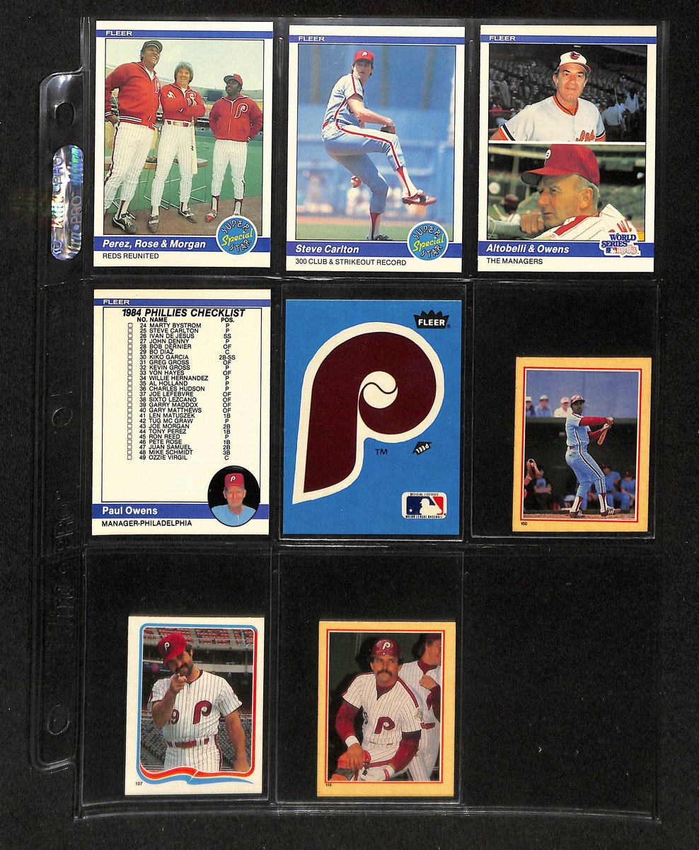 Lot of (35) 1984 Miscellaneous Phillies Baseball Cards Fleer 197742