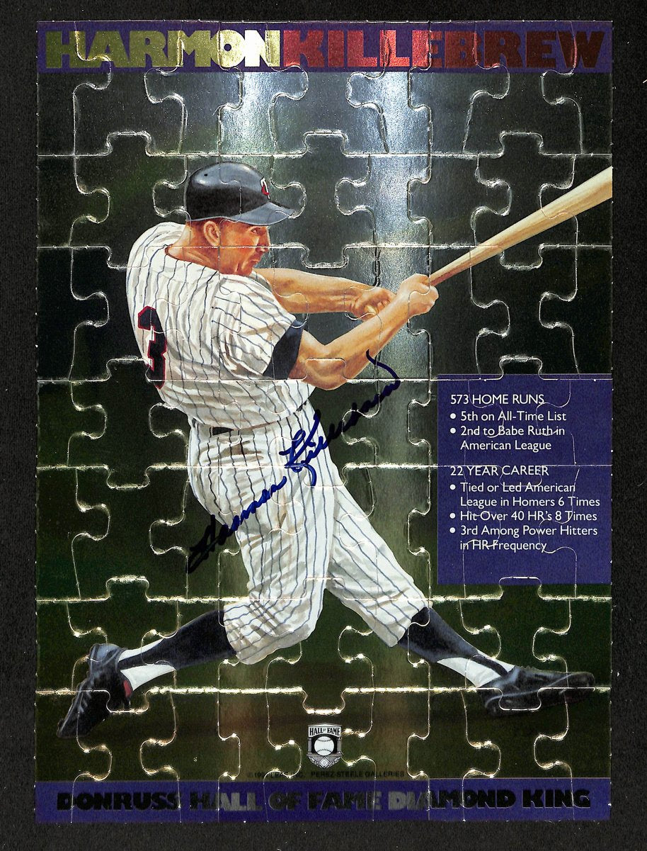Harmon Killebrew HOF Signed/Auto 8x11 1991 Leaf Perez-Steel Photo Puzzle 198391