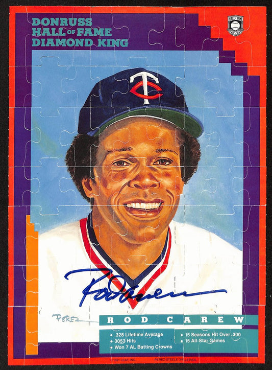 Rod Carew HOF Signed/Autographed 8x11 1991 Leaf Perez-Steel Photo Puzzle 198393