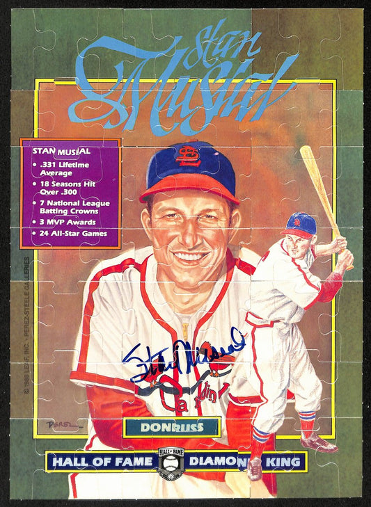 Stan Musial HOF Signed/Autographed 8x11 1988 Leaf Perez-Steel Photo Puzzle 198394