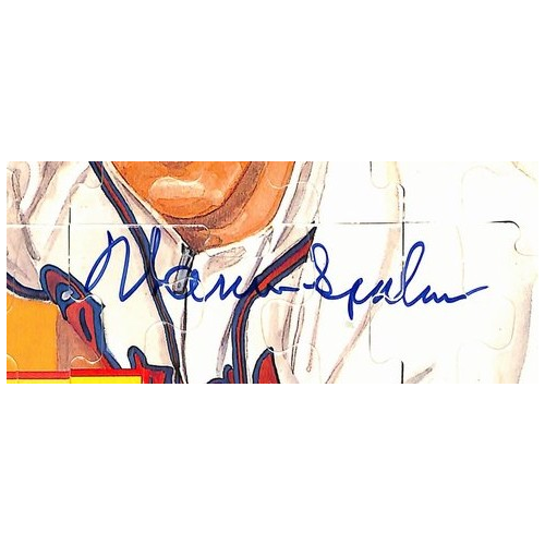 Warren Spahn HOF Signed/Autographed 8x11 1989 Leaf Perez-Steel Photo Puzzle 198396