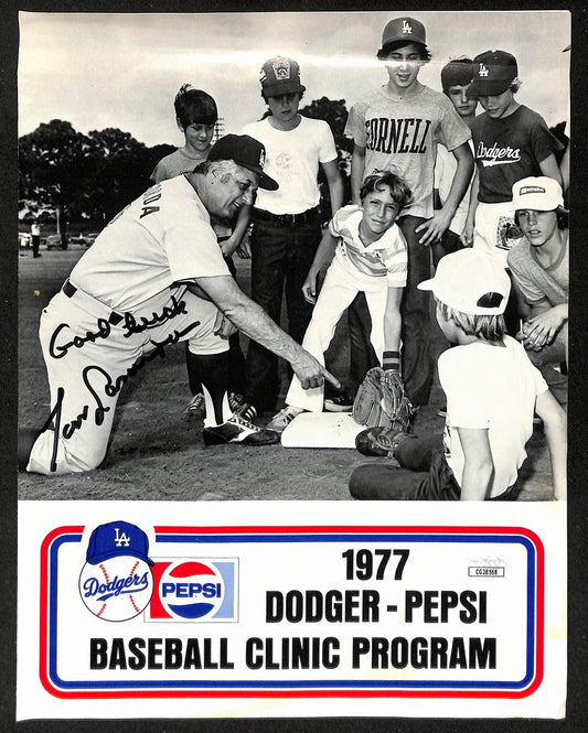 Tom Lasorda HOF Signed 8x10 1977 Dodger - Pepsi Baseball Clinic Photo JSA 197976