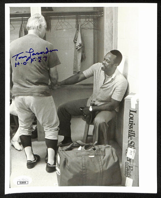 Tom Lasorda HOF Los Angeles Dodgers Signed/Inscribed 8x10 B/W Photo JSA 197982