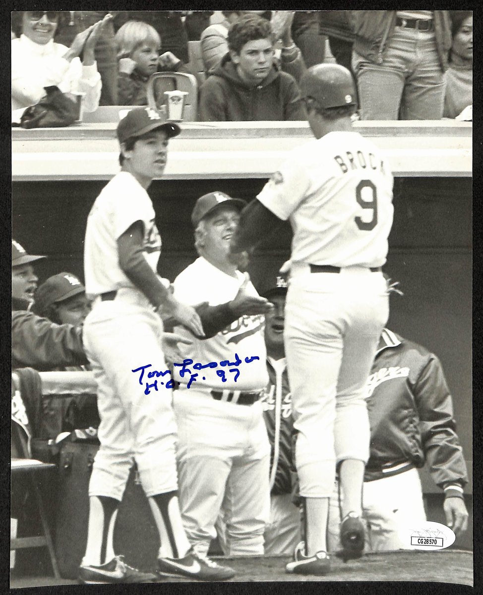 Tom Lasorda HOF Los Angeles Dodgers Signed/Inscribed 8x10 B/W Photo JSA 197983