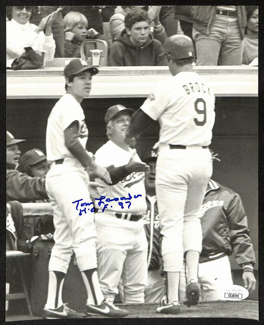 Tom Lasorda HOF Los Angeles Dodgers Signed/Inscribed 8x10 B/W Photo JSA 197983