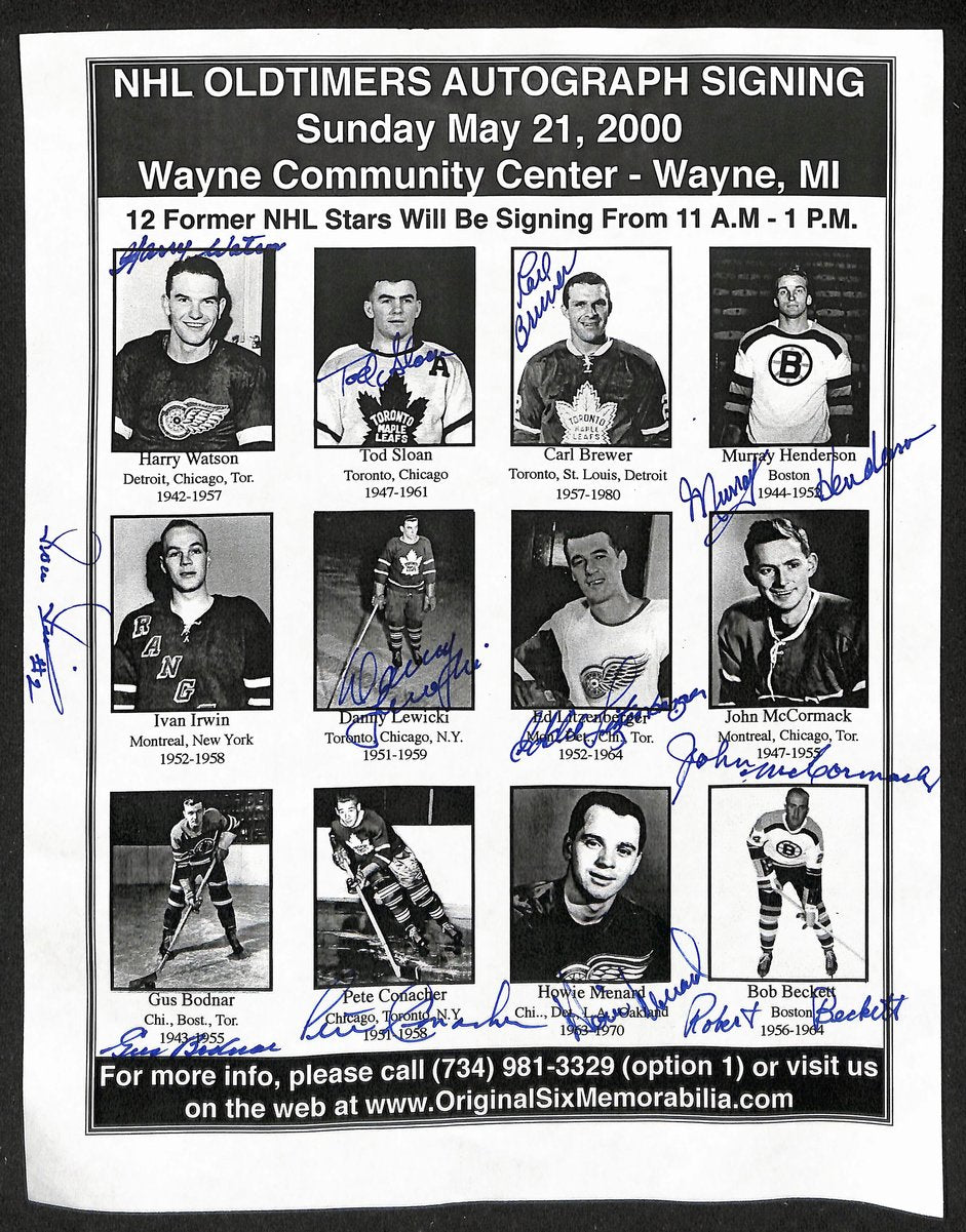 May 21, 2000 NHL Oldtimers Signing Photo Page Signed by (12) Players JSA 198378