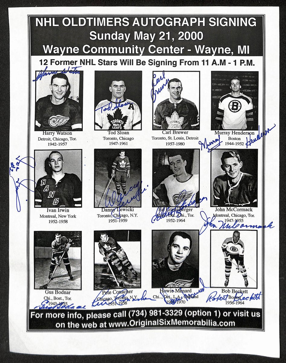 May 21, 2000 NHL Oldtimers Signing Photo Page Signed by (12) Players JSA 198379