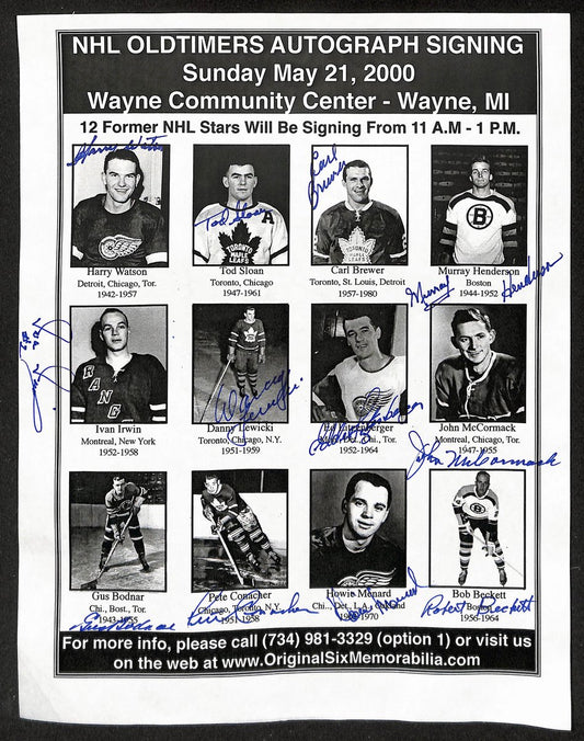 May 21, 2000 NHL Oldtimers Signing Photo Page Signed by (12) Players JSA 198379
