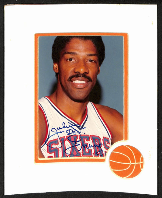 Julius Dr. J Erving HOF Philadelphia 76ers Signed/Auto 6x8 Matted Photo 198381