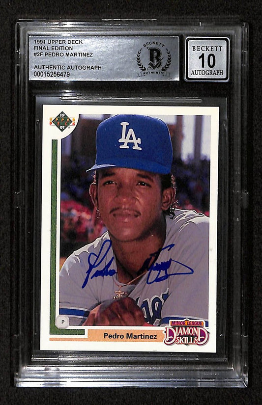 Pedro Martinez HOF Signed 1991 Upper Deck RC Card #2F BAS/Beckett GEM MINT 10 A