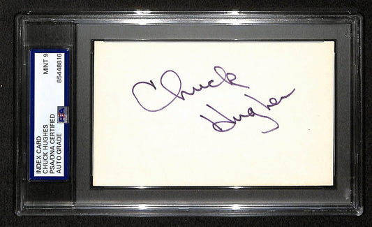 Chuck Hughes Detroit Lions Signed/Auto 3x5 Index Card PSA/DNA MINT-9 198701