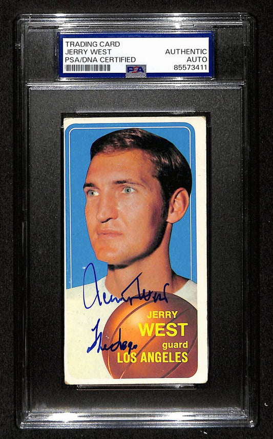 Jerry West HOF Lakers Signed/Inscribed 1970-71 TOPPS Card #160 PSA/DNA 198703