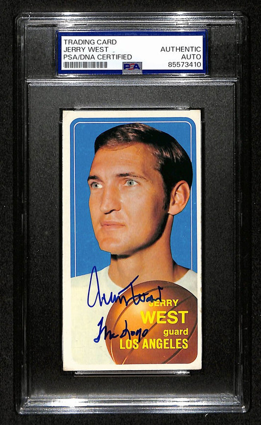Jerry West HOF Lakers Signed/Inscribed 1970-71 TOPPS Card #160 PSA/DNA 198707
