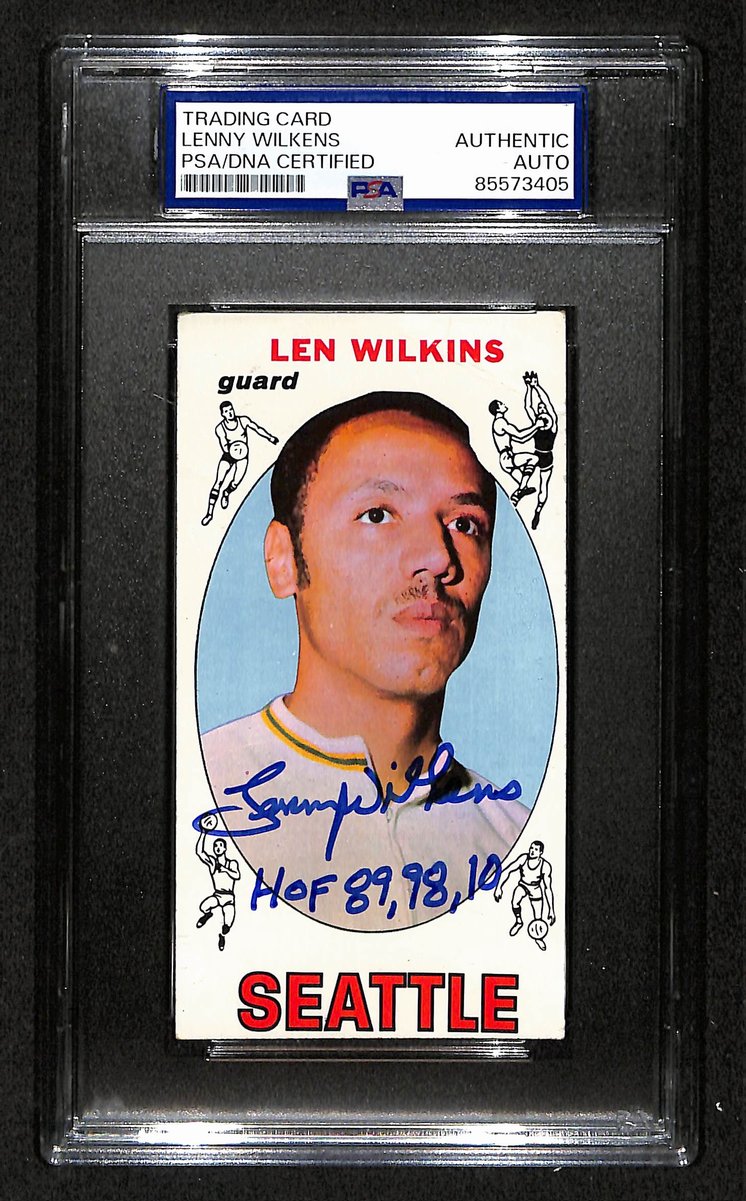 Len Wilkens HOF Seattle Signed/Inscr 1970-71 TOPPS RC Card #44 PSA/DNA 198708