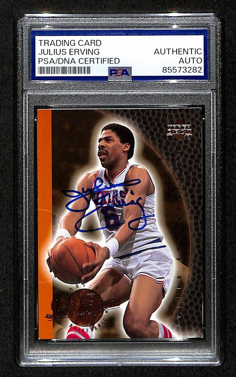 Julius Dr. J Erving HOF Signed/Auto 2001 Upper Deck Card #66 PSA/DNA 198720