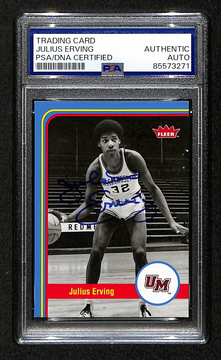 Julius Dr. J Erving HOF Signed/Auto 2012 Fleer Retro Card #50 PSA/DNA 198721