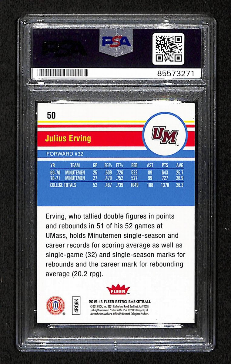 Julius Dr. J Erving HOF Signed/Auto 2012 Fleer Retro Card #50 PSA/DNA 198721