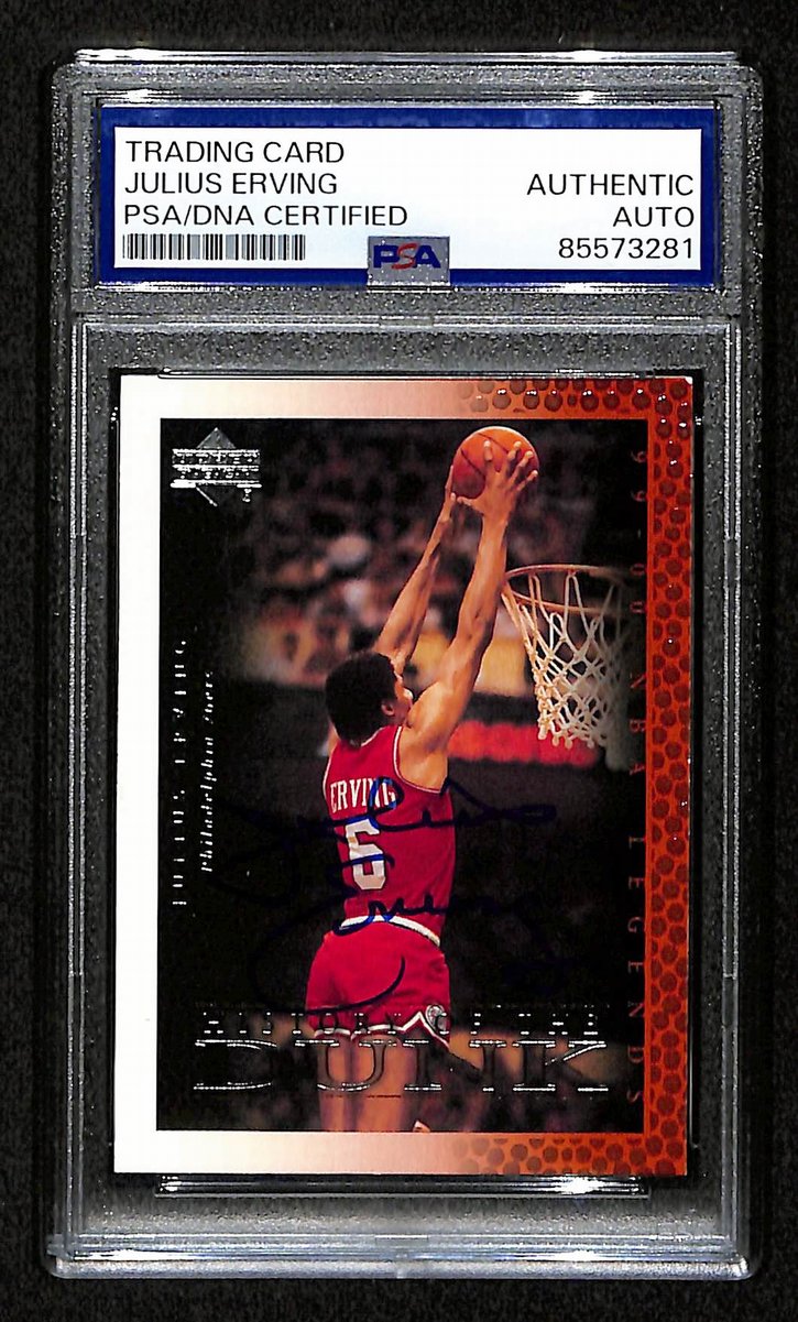 Julius Dr. J Erving HOF Signed/Auto 2000 Upper Deck Card #51 PSA/DNA 198722