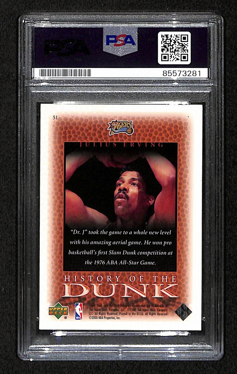 Julius Dr. J Erving HOF Signed/Auto 2000 Upper Deck Card #51 PSA/DNA 198722
