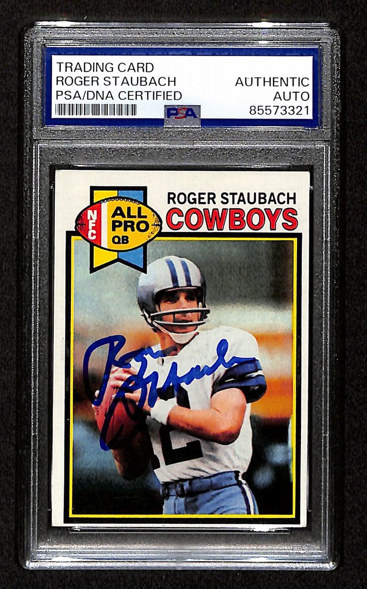 Roger Staubach HOF Signed/Auto On Card 1979 TOPPS Card #400 PSA/DNA 198765