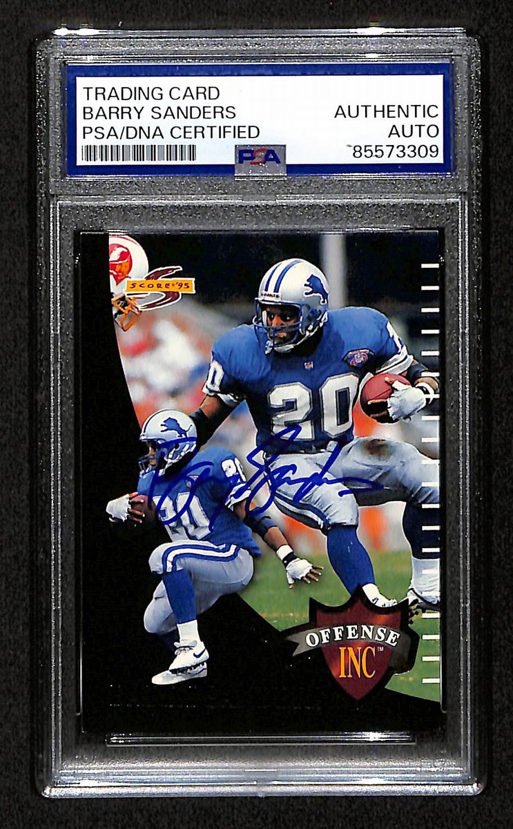 Barry Sanders HOF Signed/Auto On Card 1995 Score Card #OF4 PSA/DNA 198768