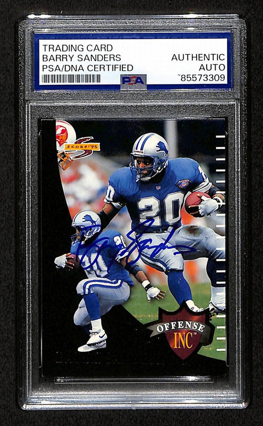 Barry Sanders HOF Signed/Auto On Card 1995 Score Card #OF4 PSA/DNA 198768
